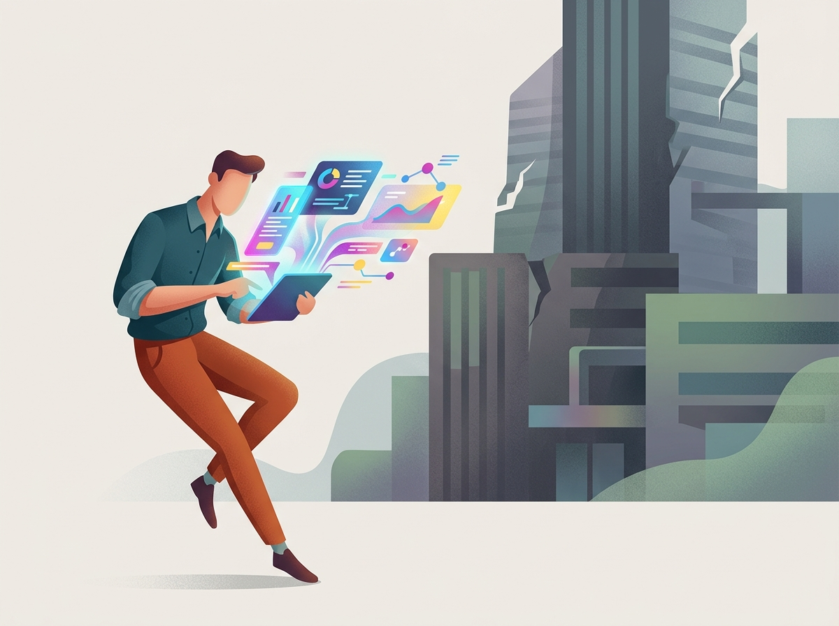 Zwinny przedsiębiorca MŚP skutecznie tworzy treści AI, przewyższając dużą, powolną korporację. To przyszłość SEO.